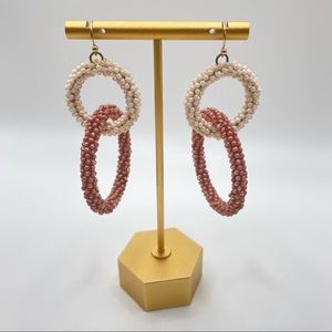 Beaded Drop Loop Earrings